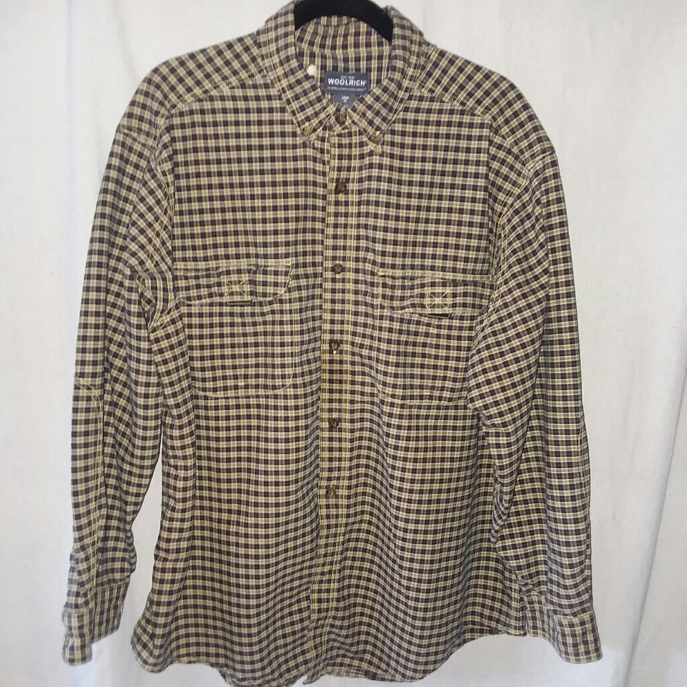 Woolrich gold plaid shirt xl